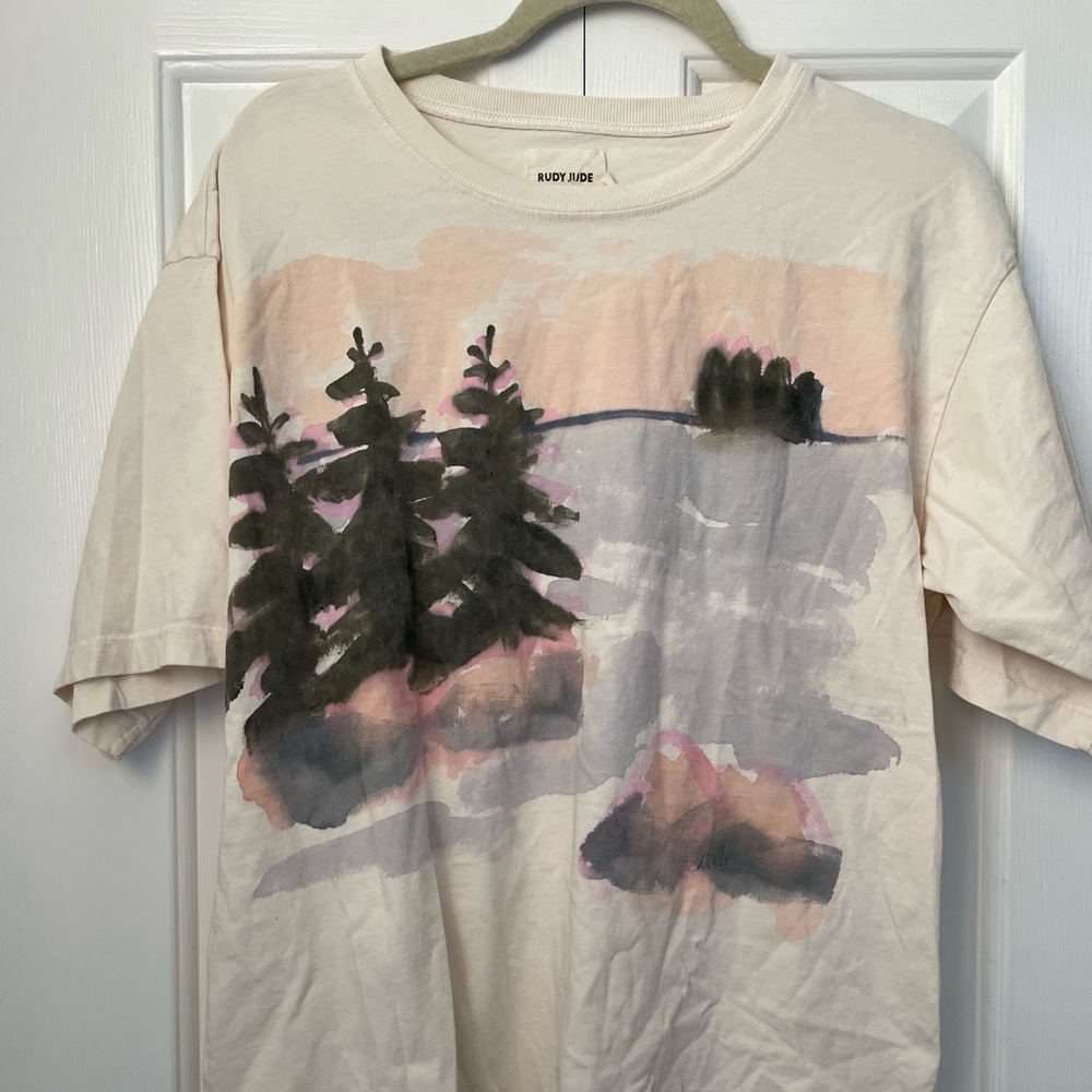 Rudy Jude Spruce Tree Studio hand painted T-shirt